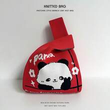 Women Tote Bags - 比耶熊貓-紅色 - 查看 1