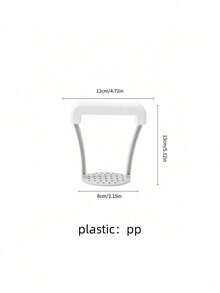 Prensa manual de patatas y ajo de plástico PP - Herramienta de cocina 3 en 1 para hacer puré de verduras, con agarre antideslizante y diseño fácil de limpiar, utensilio apto para alimentos - Blanco - Ver 7