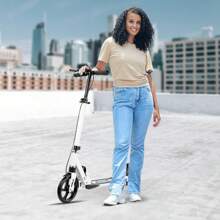 2025 New Adult Two-Wheel Foldable Urban Commuter & Campus Pedal Scooter, Adjustable Height Kick Scooter With One-Touch Folding Footboard