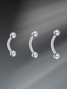 CIZME 3pcs Funky Stainless Steel Cubic Zirconia Eyebrow Ring For Women Men For Daily Decoration, 16G Rook Earrings 6/8/10mm Gold Black Eyebrow Studs Eyebrow Piercing Jewelry Earrings Studs Helix Conch Tragus Earrings - Eyebrow Nail - View 14