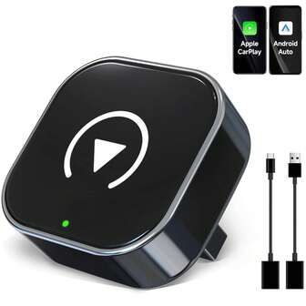 Adaptador CarPlay inalámbrico mejorado 2025, convierte fácilmente CarPlay cableado en inalámbrico, apto para autos con CarPlay, compatible con iPhone iOS 10+ y Android Auto, adaptador inalámbrico CarPlay mini y estable.
