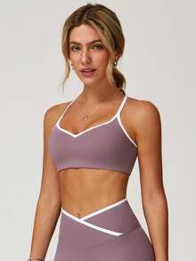 MASKERT Women's Tank Top, Sports Vest, Yoga Suit Vest, Tight Fitting Running Exercise Vest, High Elasticity Fitness Vest, Comfortable And Skin Friendly For Home Leisure - Purple - View 5