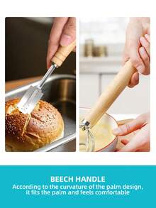 丹麦面团搅拌器套装，包含面包修边棒、面团刮刀和木柄面团搅拌器，面包制作工具，烘焙工具，面包切割成型套装，面包切片器套装，适用于糕点、烘焙、蛋糕、甜点、酸面包、披萨等，厨房用品，厨房用具，厨房工具套装 - - - 查看 6