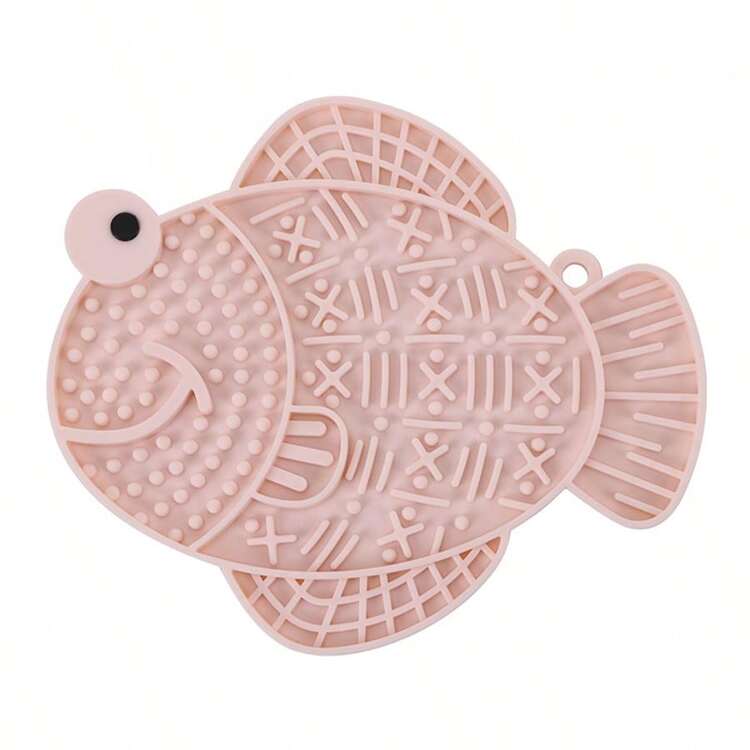 PETSIN 1 pièce Tapis d'alimentation lente en silicone, en forme de poisson/grenouille, anti-glouton, anti-renversement, avec ventouse, tapis à lécher mural pour chats et chiens - Multicolore - Voir 11