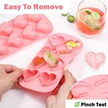 1 件情人节心形模具冰格冰块模具软硅胶心形冰模冰格巧克力烘焙膜，心形碎冰格，8 腔心形硅胶模具用于威士忌、鸡尾酒、巧克力、冰块、糖果趣味形状，硅胶圆形冰块模具，冰球制作器易脱模硅胶圆形冰格可制作 36 块球形冰块用于冷却鸡尾酒茶咖啡绿色