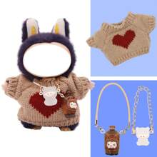 Pullover, Halskette, Umhängetasche Set, Neues Produkt, für Labubu (Plüschpuppe nicht enthalten)