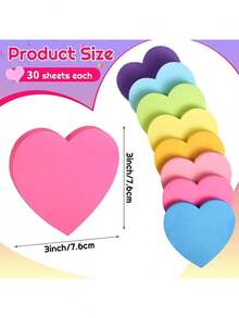 240张爱心便签彩色便签小学生备忘便签N次彩色贴纸可撕开学季万圣节平安夜新年圣诞节礼物 - 彩色 - 查看 3