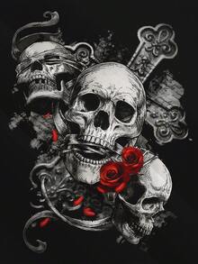 2pcs Halloween 3D Skull Print Men's Casual Hooded Long Sleeve Sweatshirt And Sweatpants Set, Suitable For Spring And Autumn,Fall Clothes