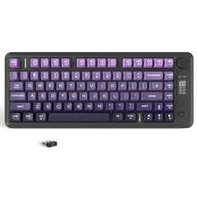 LexonTech Teclado inalámbrico para juegos ZIYOU LANG M75, con retroiluminación RGB, batería recargable de 2000mAh, teclado pequeño con membrana, pantalla inteligente y perilla, teclas degradadas de PBT para PC - Multicolor - Ver 12
