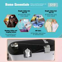 Compact 12-Stitch Sewing Machine: Electric Mini Double Seam Machine With Foot Pedal And EU Plug - EU C Type Plug(220-240V) - View 7