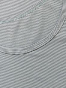 Camiseta de punto acanalada sin mangas para mujer, camiseta de tirantes ligera para el verano, camiseta interior de unicolor y versátil - Verde - Ver 4