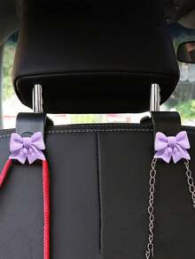 2pcs Car Hooks Bow Decorations Car Seats Rear Hooks Car Interior Storage Items - one-size - View 14