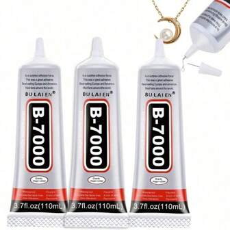 Multi-Functional B-7000 Process Glue Super Adhesive, Multi-Purpose Rhinestone Adhesive, Flexible Transparent Adhesive. It Is Suitable For Repairing Plastics, Metals, Rubber Items, DIY Jewelry, Fabrics, Manicures, Shoes, Screens, Etc.