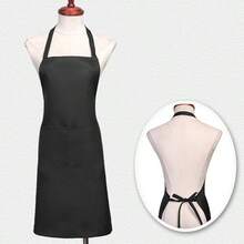 Delantal negro premium con bolsillos grandes, disponible en 12 colores - Durable, de tela de poliéster, lavable a máquina, ideal para cocinar, asar a la parrilla, barbacoa y actividades al aire libre, delantal de cocina - Multicolor - Ver 13