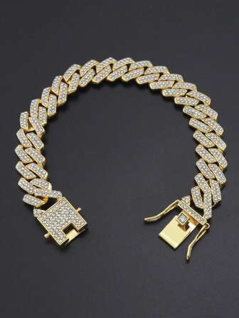 1 قطعة سلسلة قلادة/سوار من المكعب عالي الجودة بقياس 14 مم، مرصعة بالألماس، مجوهرات هيب هوب يناسب الجنسين