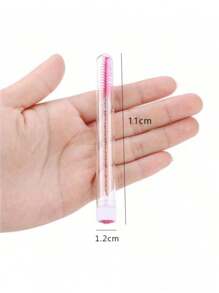 50Pcs Eyelash Brush Tube Disposable Mascara Wands Tube Reusable Lash S Brush Dust-Proof Cleaner Storage Tubes, Eyebrow Brush, Eyeshadow Brush, Brush - White - View 12