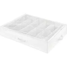 Underbed Shoe Bag, White With Clear Top - Default - View 1