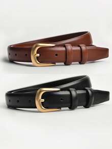 1/2 piezas Cinturón de mujer con hebilla de pasador, adecuado para uso diario, jeans y ropa de estudiante