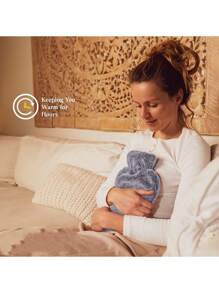 2L Bolsa de Água Quente de Tamanho Grande com Capa Macia - Bolsa de Água Quente Clássica para Alívio da Dor, Pescoço e Ombros, Aquecimento dos Pés, Cólicas Menstruais, Terapia de Frio e Calor - Ótimo Presente - Cinza Claro