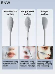 RNW Facial Cleansing Brush, Dual-Sided Silicone Pore Cleanser, Manual Foam Maker Soft Bristle Face Scrubber For Massage