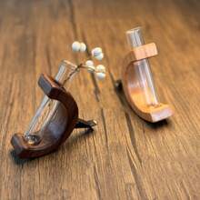 One Set, , Solid Wood C-Shaped Car-Mounted Flower Vase, A Car Console Air Outlet Flower Vase, A Hydroponic Flower Pot, Artistic Car Accessories, Car Flower Vase, Small Flower Vase, Daily Good Mood, Scented Flower Vase, Car Essential Items, A Gift For Dad, A Gift For Mom, A Gift For A Friend, A Gift For A Girlfriend, A Gift For A Boyfriend, A Souvenir, A Gift, Birthday Gift, - Multicolor - View 4