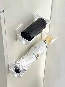 2件壁挂式收纳架、自粘式垃圾袋架、免钻雨伞架、多功能厨房收纳架、柜门垃圾袋卷分配器、浴室配件、节省空间的收纳架、返校用品、宿舍必需品