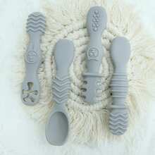 4-Piece Silicone Baby Feeding Spoon, Independent Training Spoon, Licking Spoon For Newborn Babies Over 6 Months Old - Multicolor - View 17