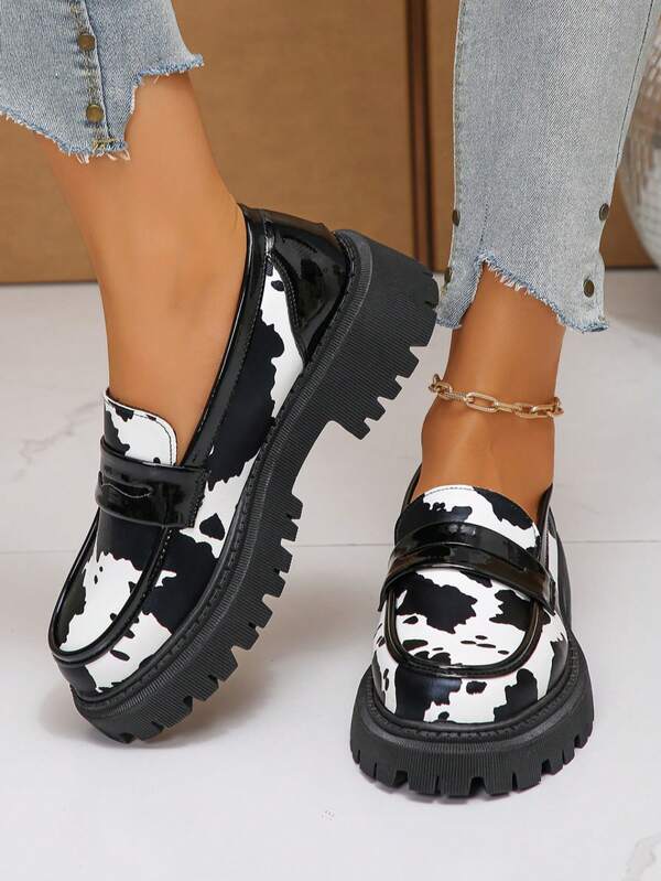 2025 Autunno/Primavera Moda Versatile Donna Scarpe Basse con Tacco Chunky Antiscivolo