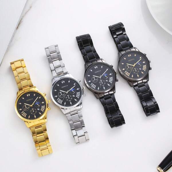 A Men's Fashion Business Sports Waterproof Luminous Quartz Watch With Highly Attractive Calendar Watch