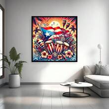 Nature-Inspired 5D Diamond Painting Kit, Blossom Lane & Landscape Full Drill Rhinestone Art For Home Decor - Independence-G7577 - 查看 5