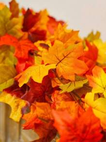 1 件/2 件枫叶花环，68.78 英寸/78.74 英寸人造枫叶秋藤，悬挂秋藤，桌面装饰，场景装饰，园艺装饰 - 可重复使用，适用于家庭聚会、壁炉装饰、婚宴装饰、家庭婚礼派对、家居装饰、前门秋季装饰、室内外装饰、万圣节和圣诞节。