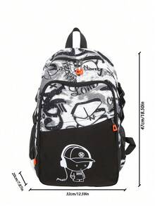 1 chiếc Balo du lịch cỡ lớn Classic Basic cho mùa tựu trường, có ngăn đựng laptop, Balo thời trang đa năng, Túi thể thao tối giản, Cặp học sinh bằng vải nylon bền bỉ - màu đen - Xem 7