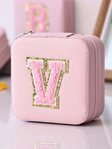 1 Stück Schmuckkasten (A-Z Buchstaben) Schmuckkasten, Aufbewahrungsbox, Schmuckablage, Ohrring Halskette Aufbewahrungsregal, Aufbewahrungsschale, tragbarer Reise-Schmuckkasten, saisonale Aufbewahrung für Herbst/Winter, Ring Ohrring Halskette Aufbewahrungsbox, Präsentationsständer - Geeignet als Geschenkbox für Mädchen und Damen, Halloween Geschenkbox, Weihnachtsgeschenkbox