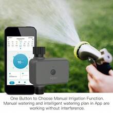 Temporizador de Riego,Inteligente App BT Temporizador de Agua Retardo de Lluvia programable con concentrador de riego automático y Manual Se Requiere Compatible con Alexa Goo-gle Home - Gris - Ver 4