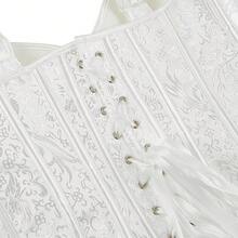 Overbust Corset Tops For Women: Plus Size Pirate Costume Women - Straps Bustier Corsets For Theme Party Costumes - 白色 - 查看 4