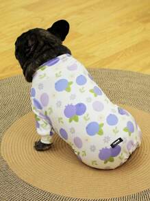 宠物连体衣，舒适狗狗连体衣，狗狗睡衣，狗狗恢复服，超柔软有弹性，防舔，适合中小型犬和大型犬品种的宠物睡衣，适合狗狗换毛，可爱水果印花图案，S-6XL