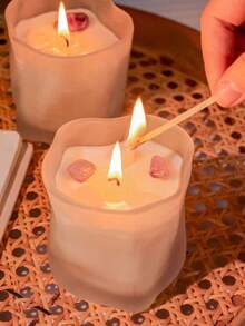 1pc Handmade Summer Beverage Scented Candle, Niche Appearance Fragrance, Blue Ice Cube Soy Wax Candle, Exquisite Gift, Girly Aroma Candle, Ethereal Atmosphere Birthday Gift For Friend - Multicolor - View 12