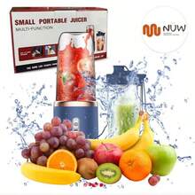 Mini licuadora portátil recargable batidora smoothies exprimidor multifuncional batería USB procesador compacto motor potente para frutas verduras jugos diseño pequeño y práctico cocina - Rosa - Ver 5