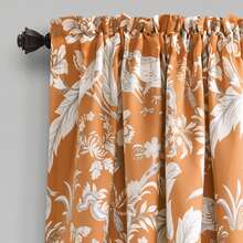 LUSH DECOR Dolores Light Filtering Window Curtain Panels Blue 52x95+2 Set Halloween-Fall Decor-Room Decor - Orange - View 3