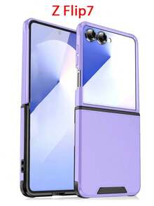 Luxury Magnetic Shock-Proof Armor Protective Case, Compatible With Samsung Galaxy Z Flip 6 7 5 4 5G, Wireless Charging Back Cover, Waterproof, Shockproof, Scratch-Resistant - Purple - View 5