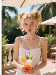 2 Peças Acessórios para Coque Bagunçado, Scrunchies Elásticos de Cabelo Encaracolado Sintético para Mulheres, Adequado para Penteados de Casamento Femininos - Multicolorido - Visão 8