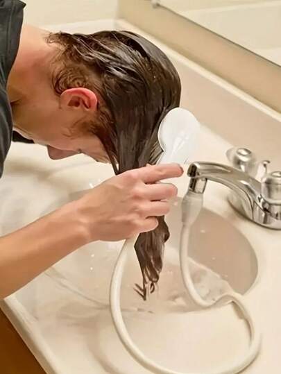 Portable Sink Faucet Shower Head, Multi-Function Rubber Hose Shower Head, Easy To Install, Versatile Sink Shower Head Accessory, Suitable For Bathroom Sink And Garden Hose Connection, For Shampooing, Pet Bathing, RV Bathroom And Home Use, Ideal For Outdoor Shower And Round Faucet, Also A Great Gift Choice For Holidays