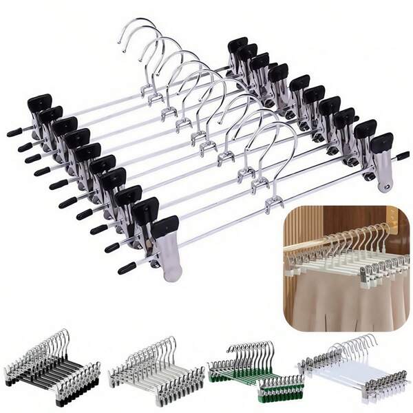 5/3 stuks gegalvaniseerde broekclip, multifunctionele opbergruimte, roestvrijstalen broekhanger, antislip, niet-markerende kledinghanger, hangende metalen rokclip