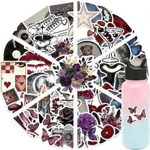 50pcs Pinterest Downtown Y2K Stickers - Reusable Self-Adhesive Vinyl Decals With Funny Phrases, Matte Finish For DIY Phone, Notebook, Laptop & Case Decoration Supplies