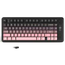 LexonTech Teclado inalámbrico para juegos ZIYOU LANG M75, con retroiluminación RGB, batería recargable de 2000mAh, teclado pequeño con membrana, pantalla inteligente y perilla, teclas degradadas de PBT para PC - Multicolor - Ver 10