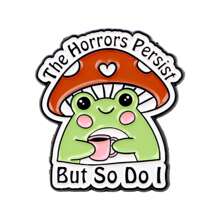 可爱“恐怖持续，但我也持续”珐琅别针胸针松针翻领别针徽章背包服装配饰珠宝礼品 - NR12254 - 查看 3