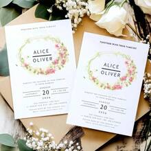 1pc/20pcs/50pcs/100pcs Customizable Modern Wedding Thank You Cards Invitations, Customizable Text And Photos, Minimalist Wedding Thank You Cards, Boho Wedding Thank You Cards, Elegant Wedding Thank You Photo Cards, Folding Thank You Cards, Photo Wedding Thank You Cards, Modern Minimalist Wedding, Personalized Customization, All Text Customizable, Best Gift For Him. - Multicolor - View 7