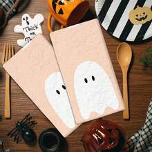 2/4 Paños de cocina con estampado de fantasmas, Halloween, súper absorbentes de microfibra moderna, paños de cocina para cocinar y hornear, paños de cocina estampados, trapos de limpieza, toallas de mano, súper suaves y muy absorbentes, gran regalo para vecinos, madres, amigos, cumpleaños, Halloween, inauguración de la casa, decoración de cocina, artículos esenciales para el hogar