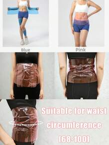 Reusable Sauna Waist Trainer | Transparent Blue & Pink Options | Durable PVC Slimming Belt For Women | Sweat-Inducing Body Shaper | Shape-Up Waist Wrap For Fitness | 110cm X 25cm & 128cm X 25cm Sizes Available