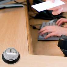 1 Stück Metallhandglocke, Schulglocke, Rufglocke, Bestellglocke, Frühpädagogische Kupferglocke, Restaurant-Schüttelglocke, Rufglocke, Theken-Restaurant-Hotel-Empfangsglocke